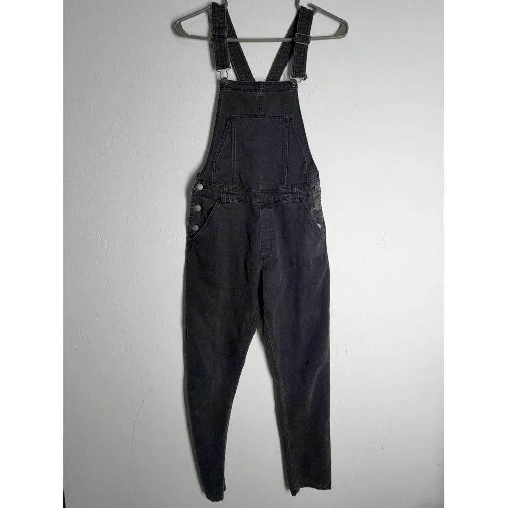 Cotton On Kids Black Denim Overalls Slim Leg Dungarees Size 14Y